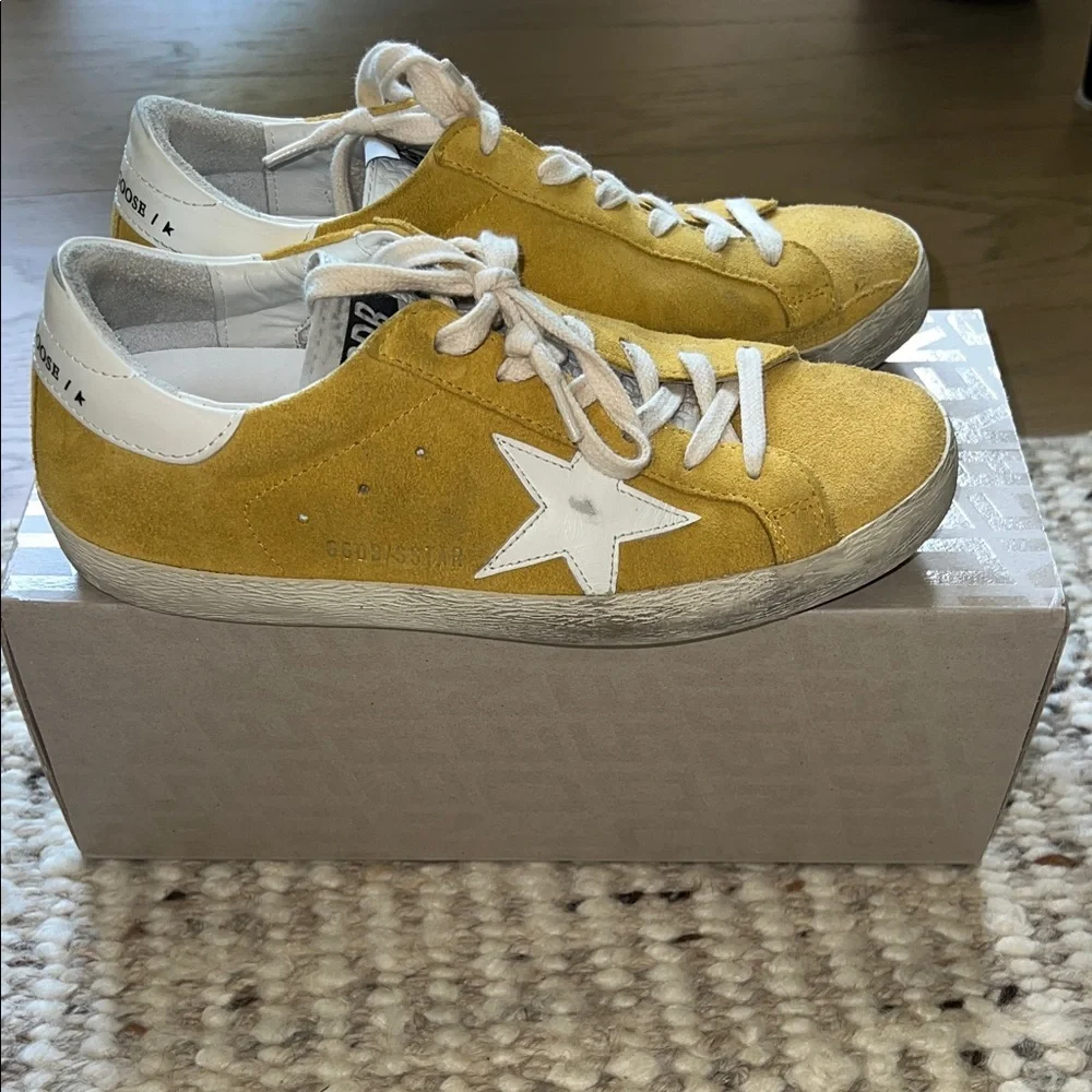 Golden Goose Yellow Sneakers sz 7 / 37 - Picture 3 of 8